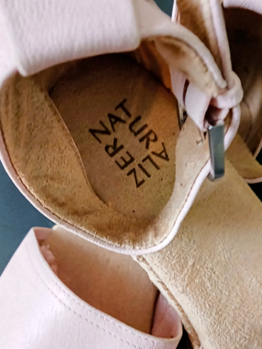 Naturalizer Light Pink Espadrille Wedge Sandals with Ankle Tie